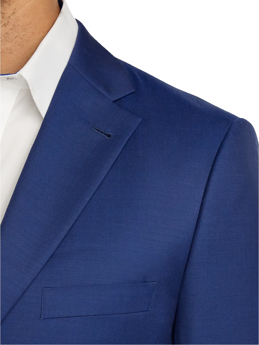 Wool Solid Single Breasted Notch Lapel Suit Jacket - Blue sold by Paul Fredrick product image thumbnail 5