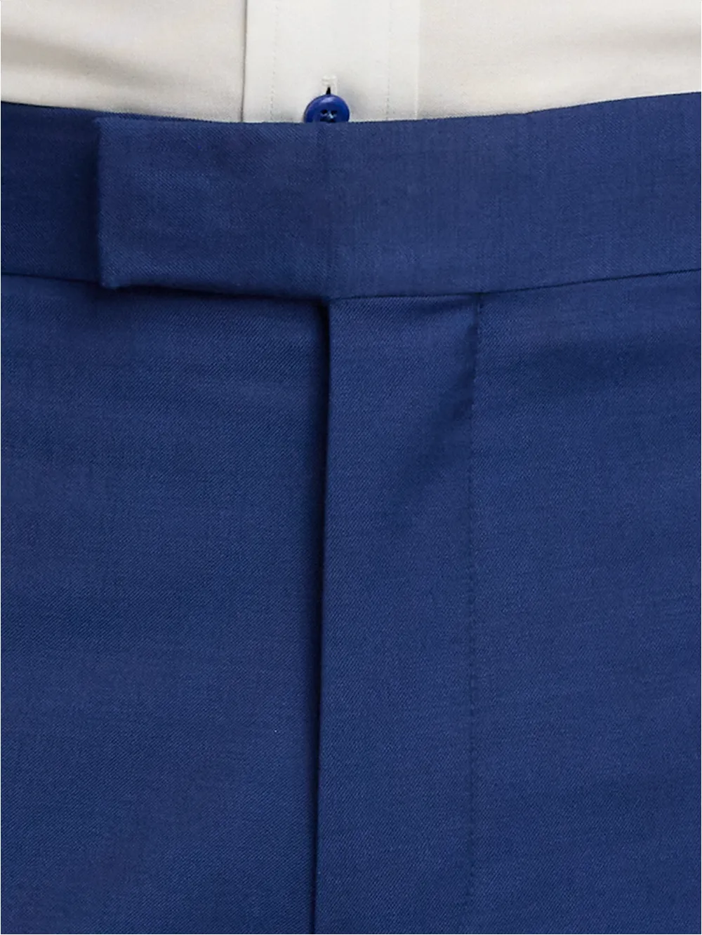 Wool Solid Flat Front Suit Pants - Blue sold by Paul Fredrick product image thumbnail 4