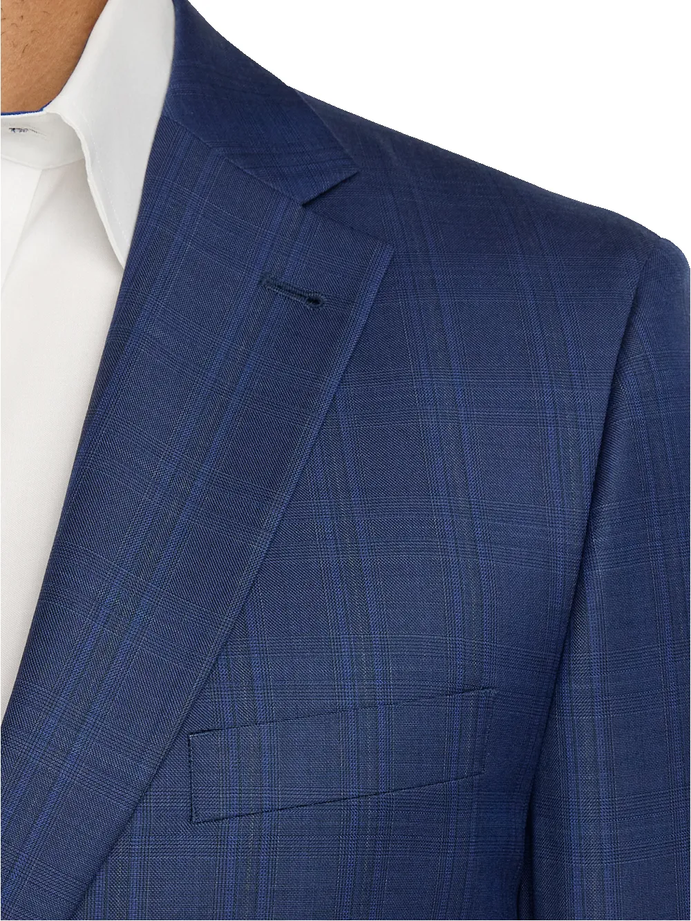 Wool Blend Plaid Single Breasted Notch Lapel Suit - Blue sold by Paul Fredrick product image thumbnail 3
