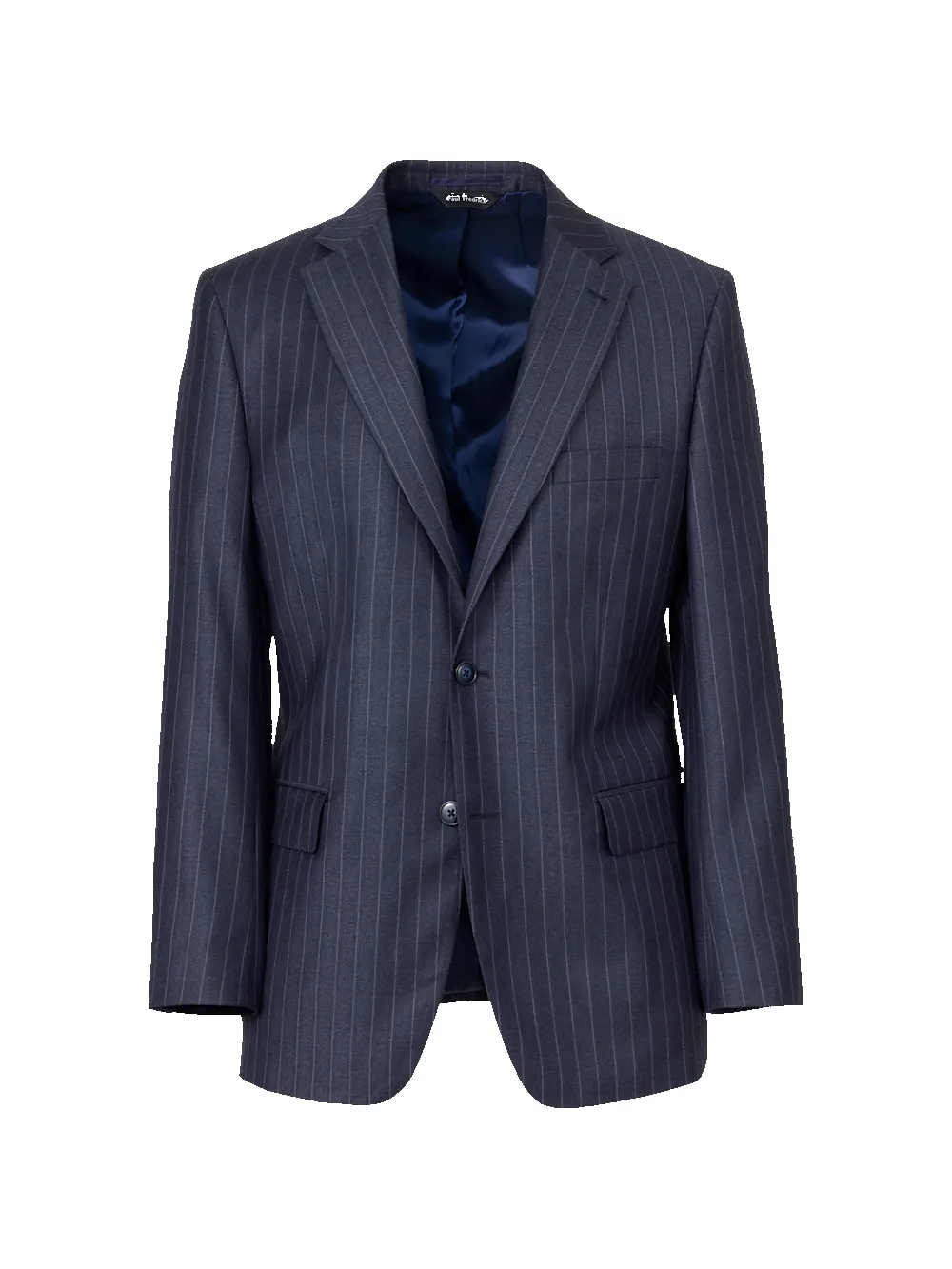 Navy Wool Stripe Single Breasted Notch Lapel Suit Jacket - Navy sold by Paul Fredrick