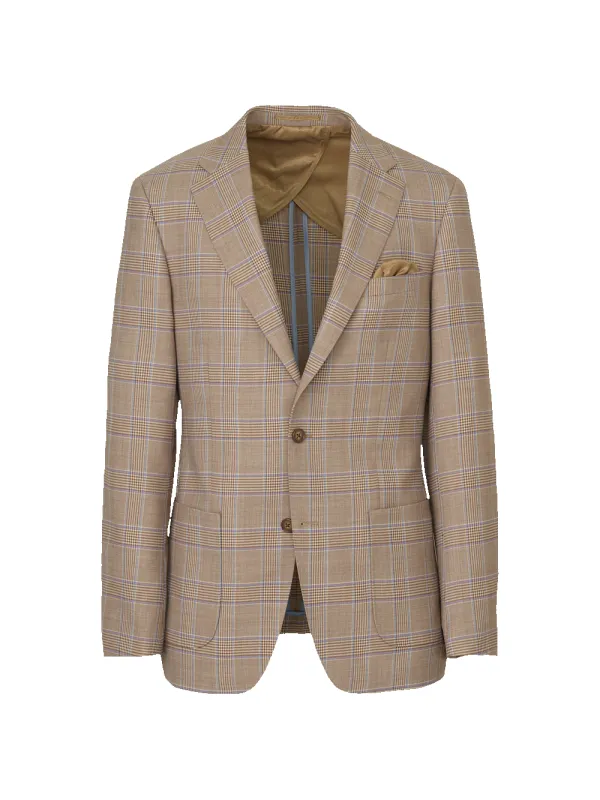 Tan Multi Wool Plaid Single Breasted Notch Lapel Sport Coat - Tan Multi sold by Paul Fredrick