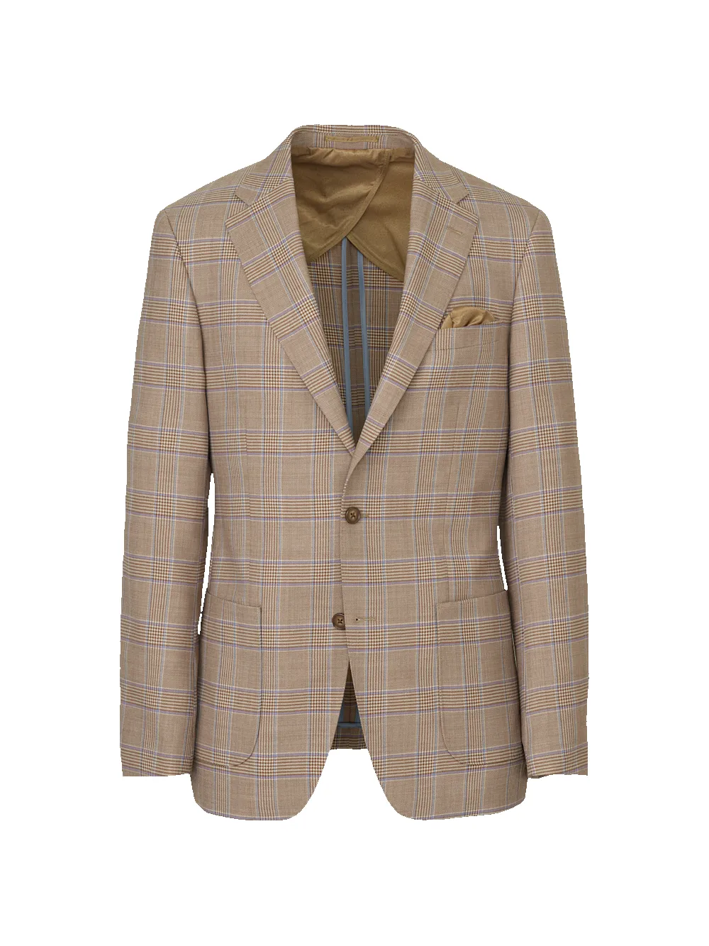 Tan Multi Wool Plaid Single Breasted Notch Lapel Sport Coat - Tan Multi sold by Paul Fredrick