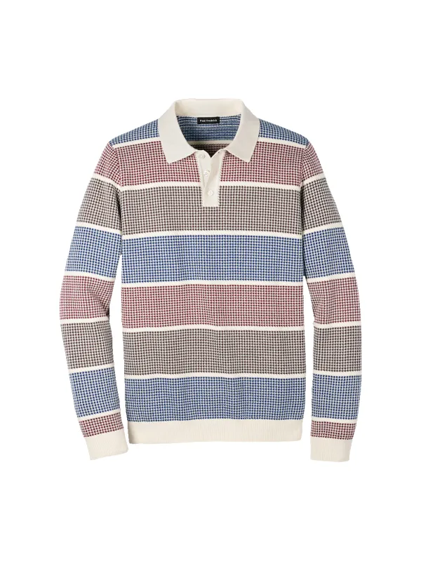 Cotton Three Button Polo - Multi sold by Paul Fredrick