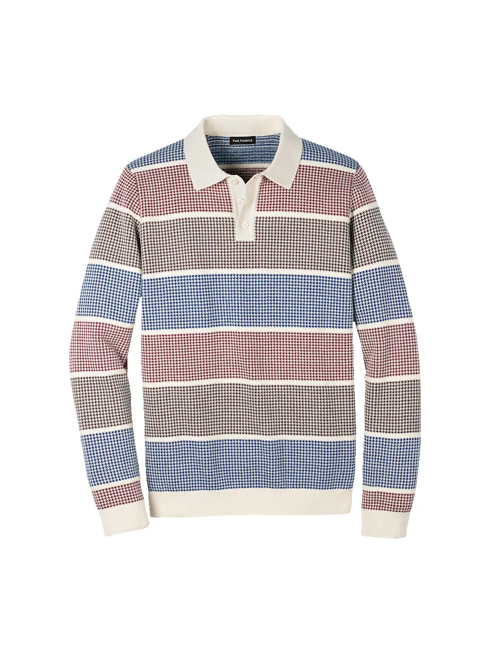 Cotton Three Button Polo - Multi sold by Paul Fredrick