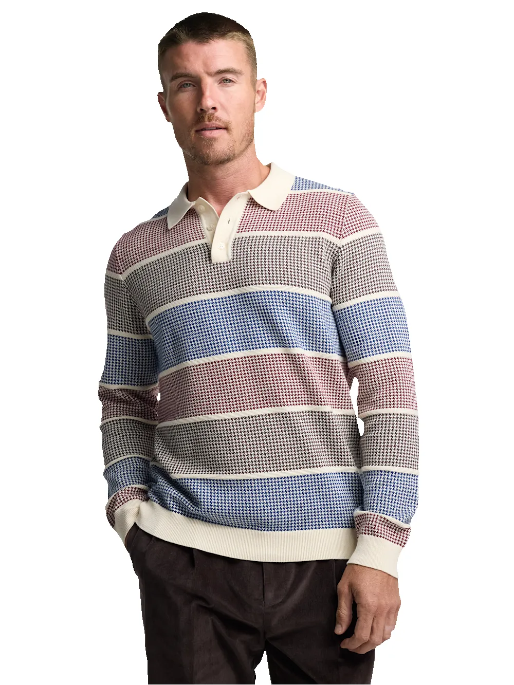 Cotton Three Button Polo - Multi sold by Paul Fredrick product image thumbnail 2