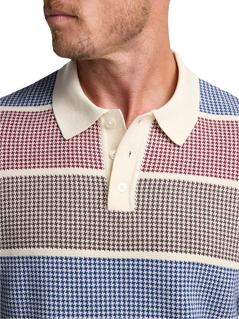 Cotton Three Button Polo - Multi sold by Paul Fredrick product image thumbnail 4