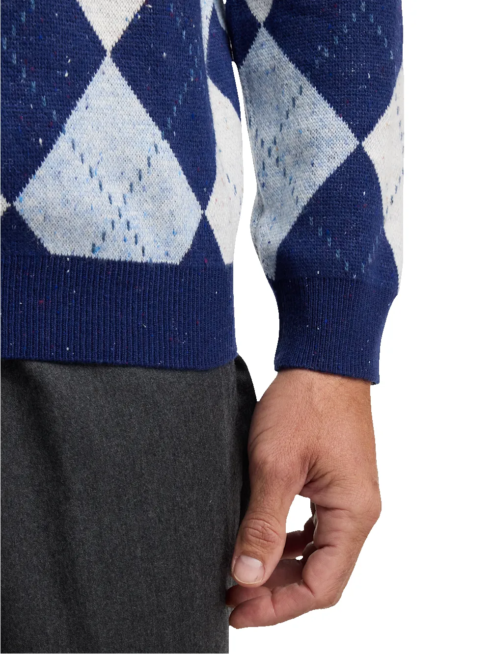 Donegal Turtleneck Sweater - Blue sold by Paul Fredrick product image thumbnail 4
