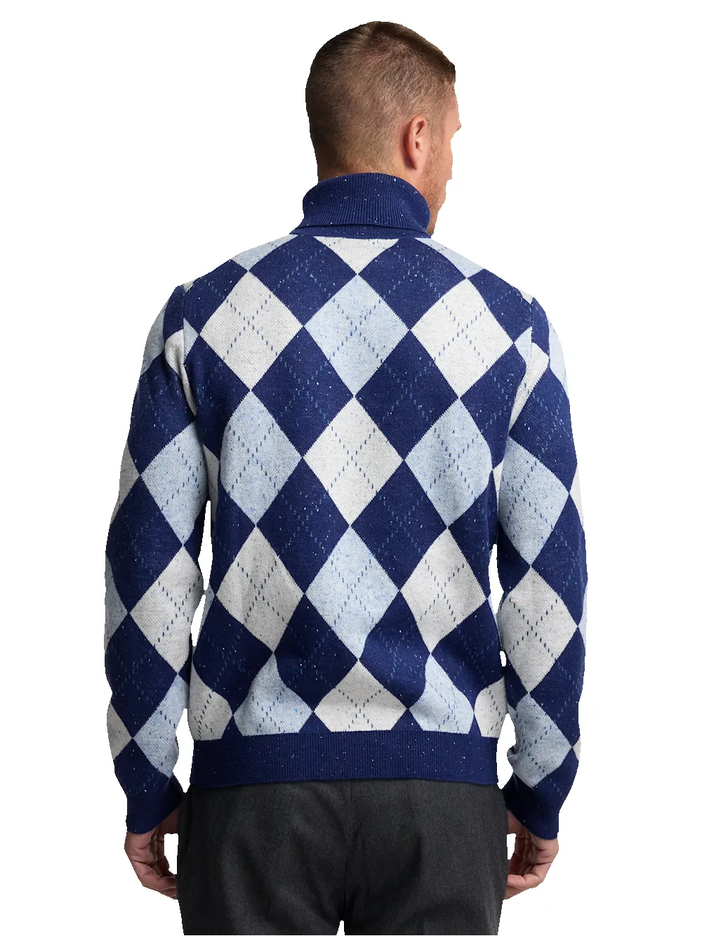 Donegal Turtleneck Sweater - Blue sold by Paul Fredrick product image thumbnail 5