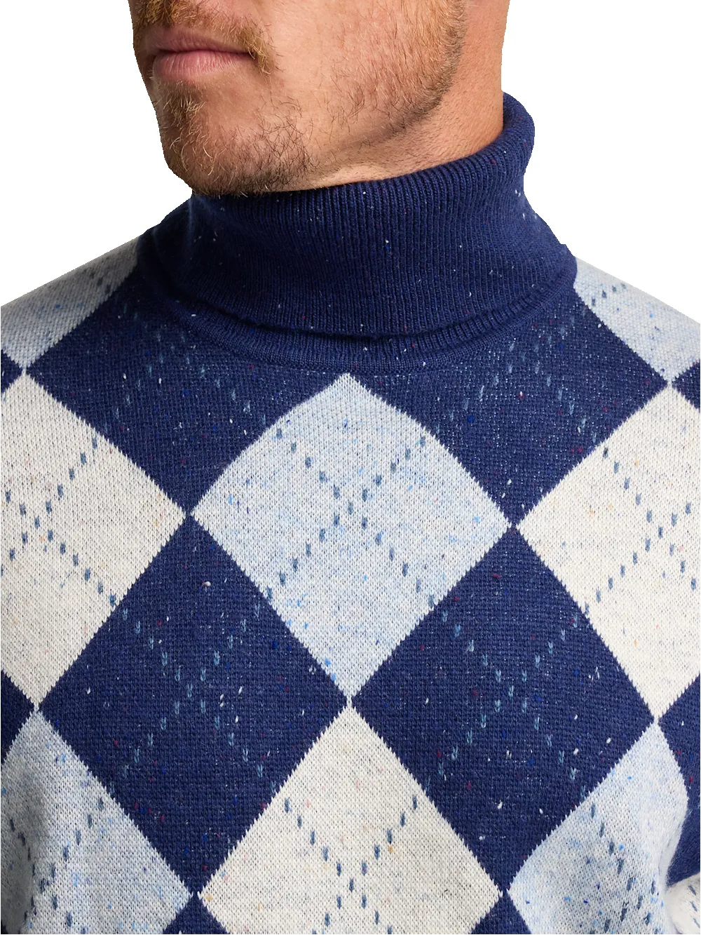 Donegal Turtleneck Sweater - Blue sold by Paul Fredrick product image thumbnail 3