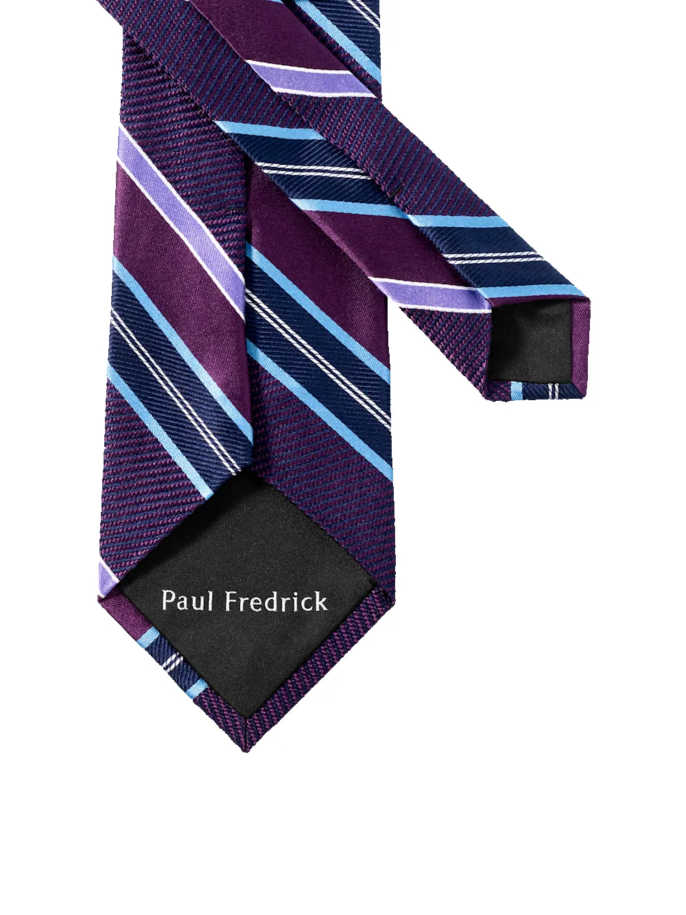 Stripe Woven Silk Tie - Purple/blue sold by Paul Fredrick product image thumbnail 4