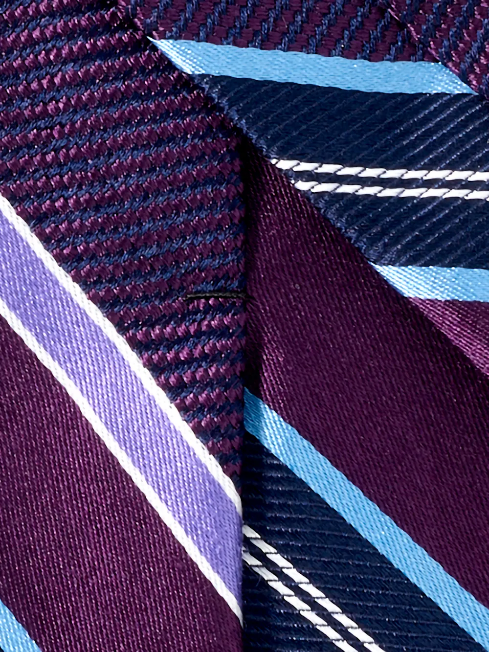 Stripe Woven Silk Tie - Purple/blue sold by Paul Fredrick product image thumbnail 5