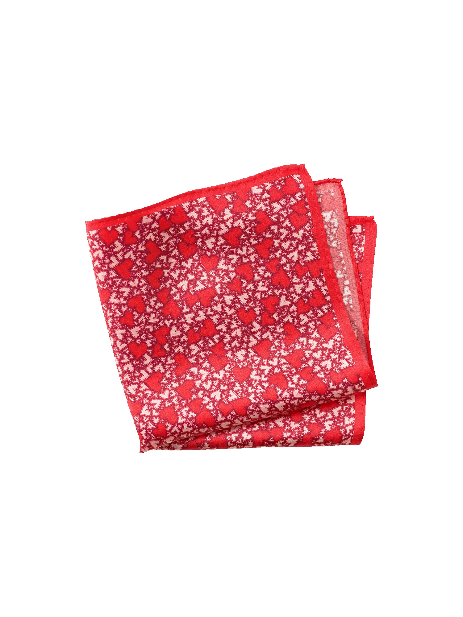 Hearts Silk Pocket Square - Red sold by Paul Fredrick