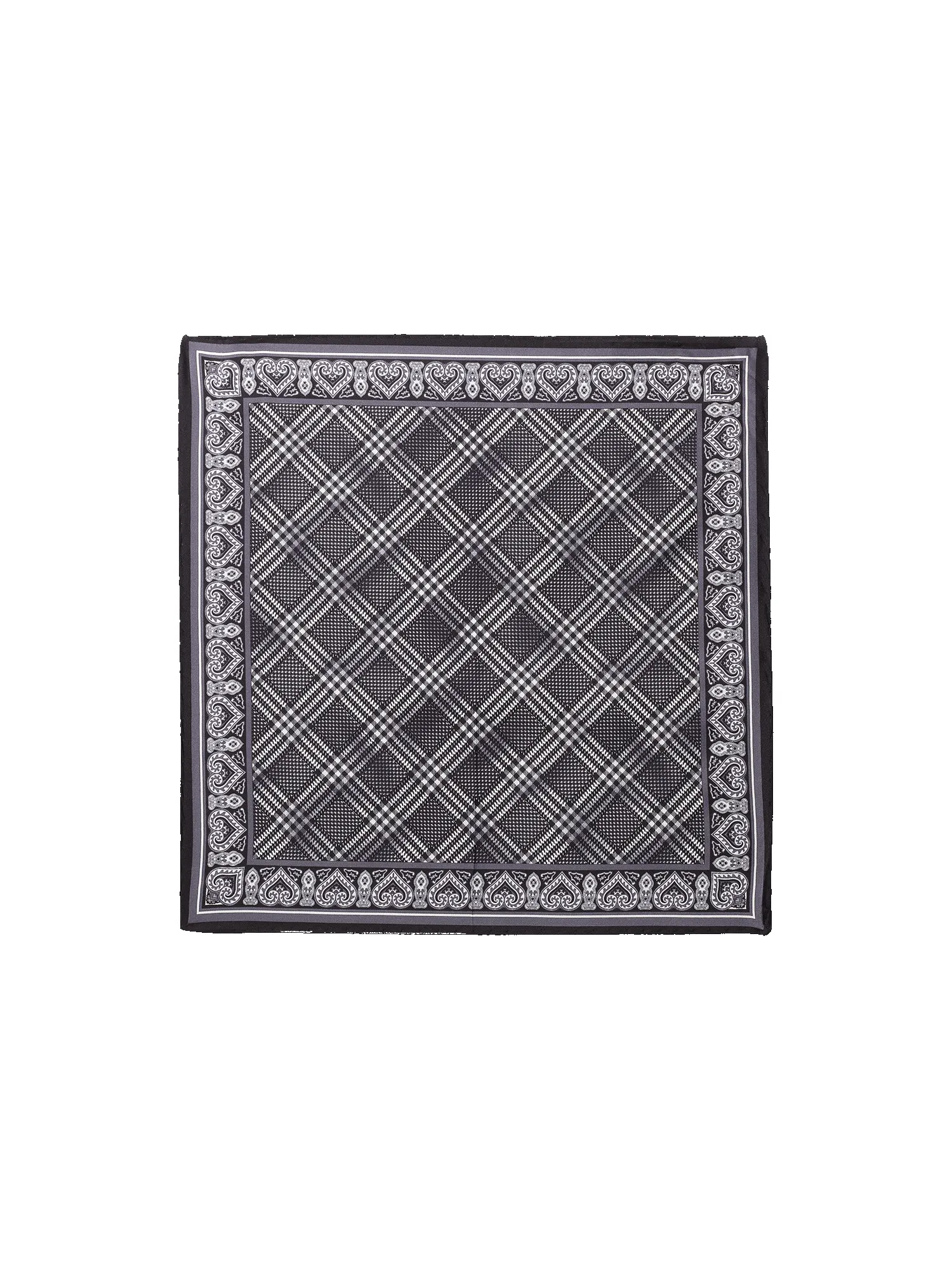 Plaid Silk Pocket Square - Black sold by Paul Fredrick product image thumbnail 2
