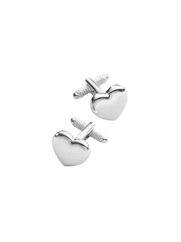 Heart Cufflink - Silver sold by Paul Fredrick