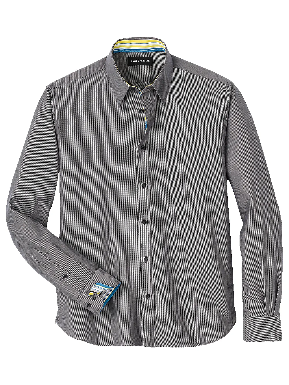Cotton Solid Casual Shirt With Contrast Trim - Black sold by Paul Fredrick