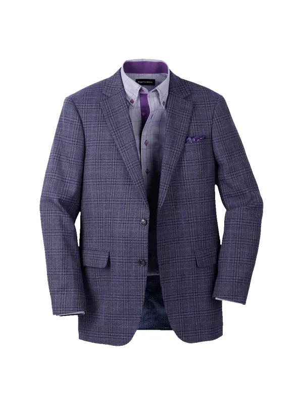 Purple Cotton Blend Single Breasted Notch Lapel Sport Coat - Purple sold by Paul Fredrick