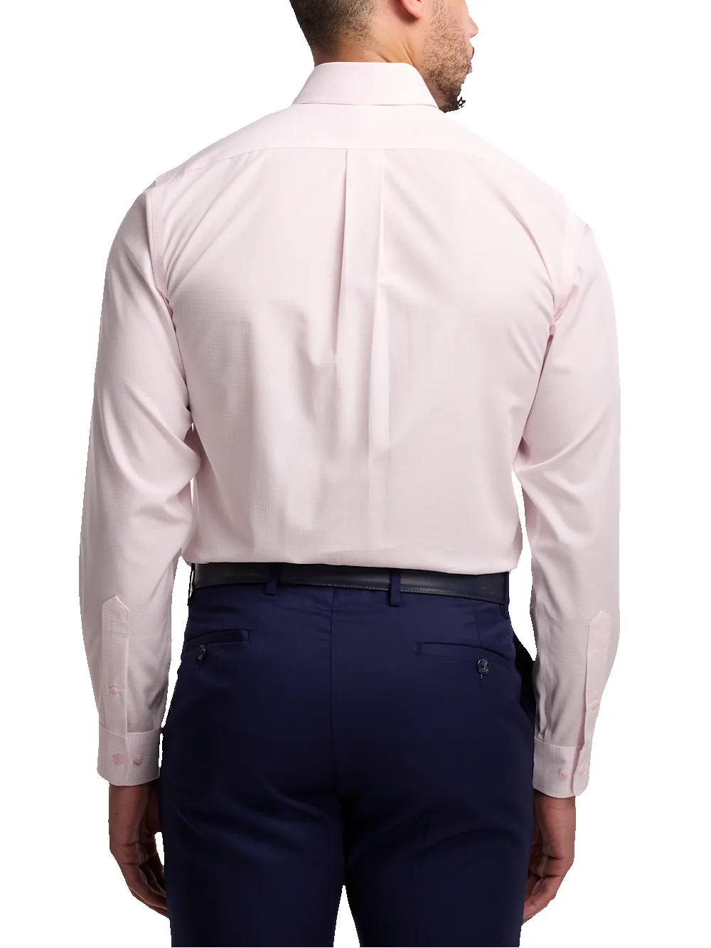 Non-Iron Cotton Check Dress Shirt With Contrast Trim - Pink sold by Paul Fredrick product image thumbnail 5