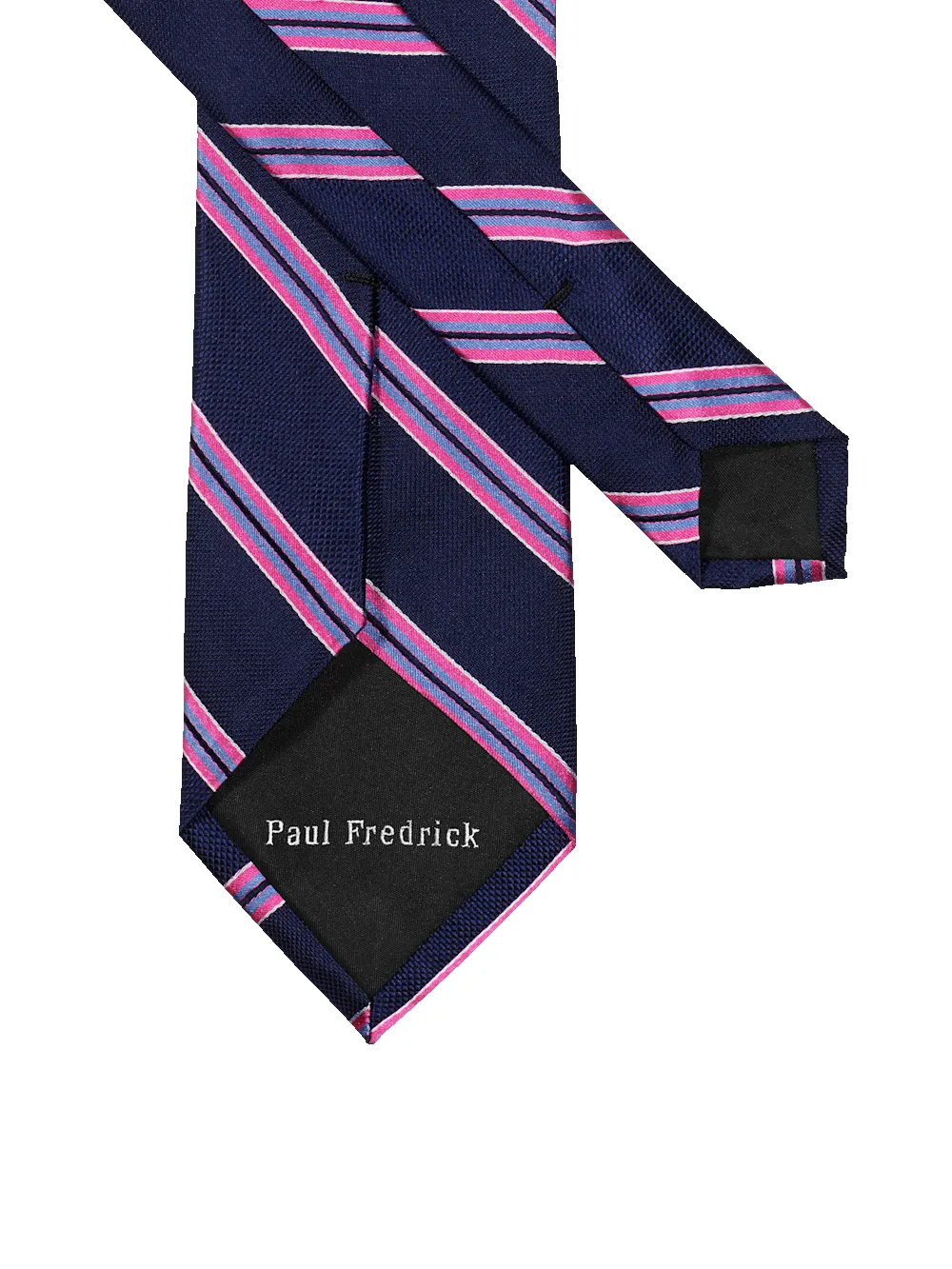 Stripe Woven Silk Tie - Navy Multi sold by Paul Fredrick product image thumbnail 2