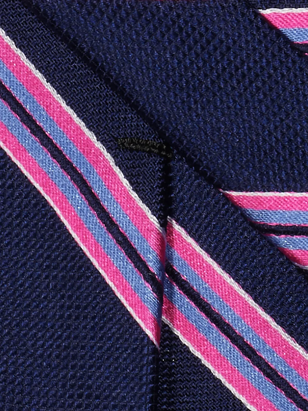 Stripe Woven Silk Tie - Navy Multi sold by Paul Fredrick product image thumbnail 3