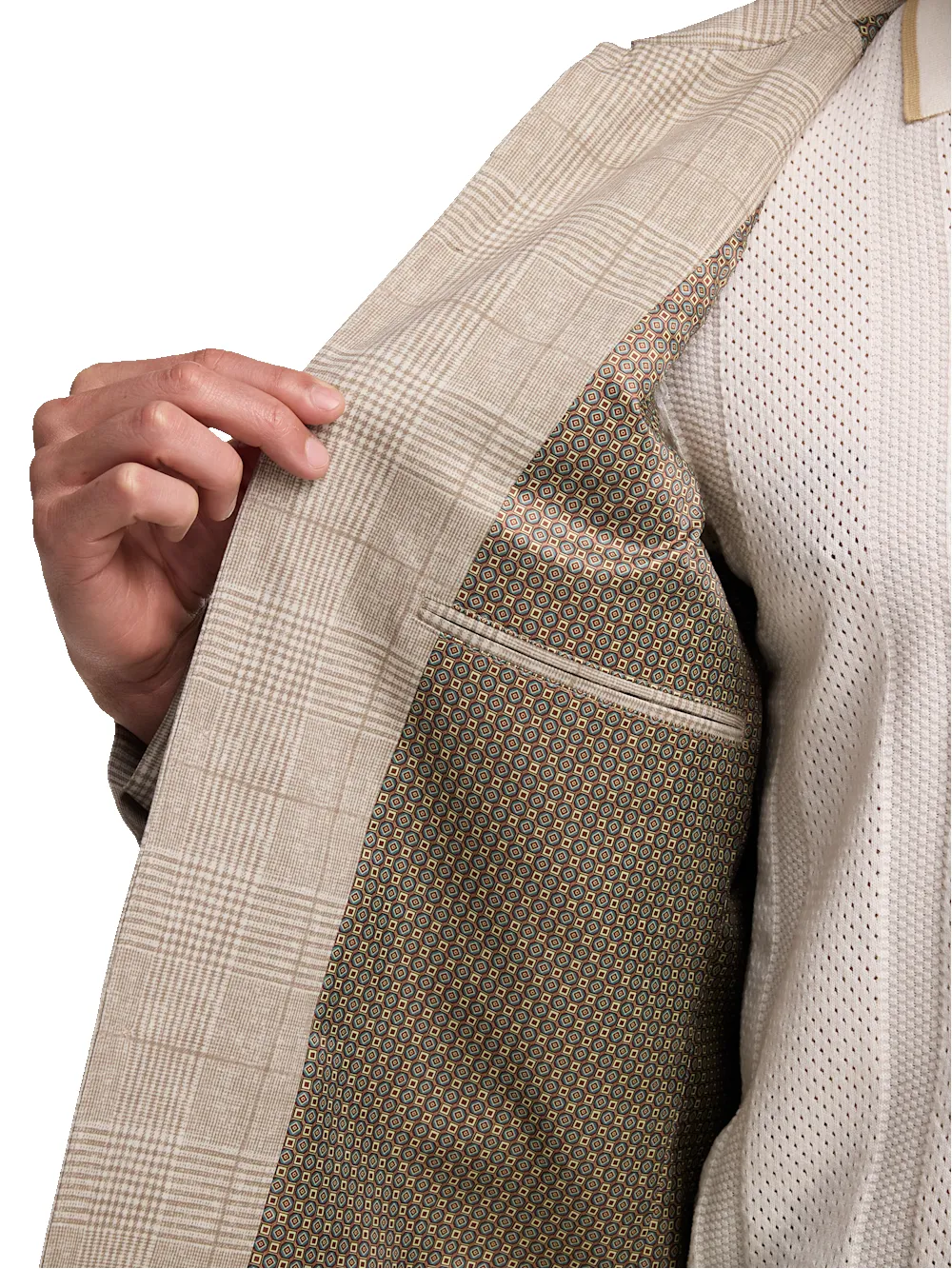 Plaid Shirt Jacket - Tan sold by Paul Fredrick product image thumbnail 5