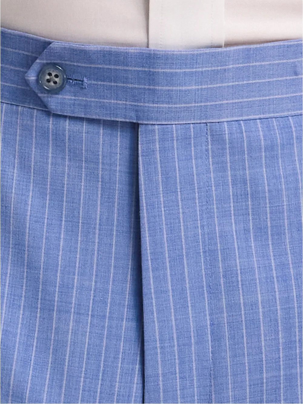 Wool Blend Pindstripe Single Pleat Suit Pant - Blue sold by Paul Fredrick product image thumbnail 4