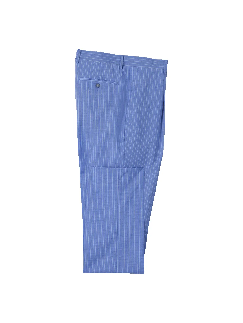 Wool Blend Pindstripe Single Pleat Suit Pant - Blue sold by Paul Fredrick