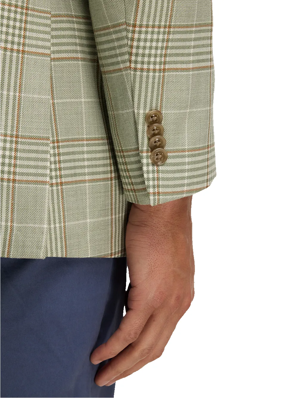 Plaid Single Breasted Peak Lapel Sport Coat - Green sold by Paul Fredrick product image thumbnail 4
