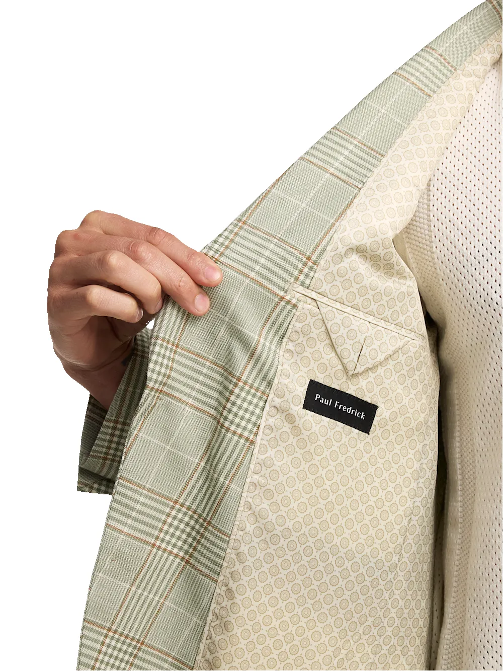 Plaid Single Breasted Peak Lapel Sport Coat - Green sold by Paul Fredrick product image thumbnail 5