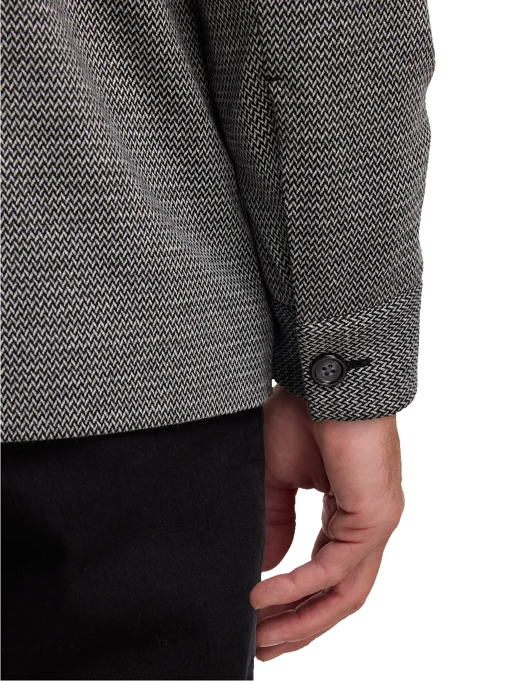 Herringbone Shirt Jacket - Black sold by Paul Fredrick product image thumbnail 4