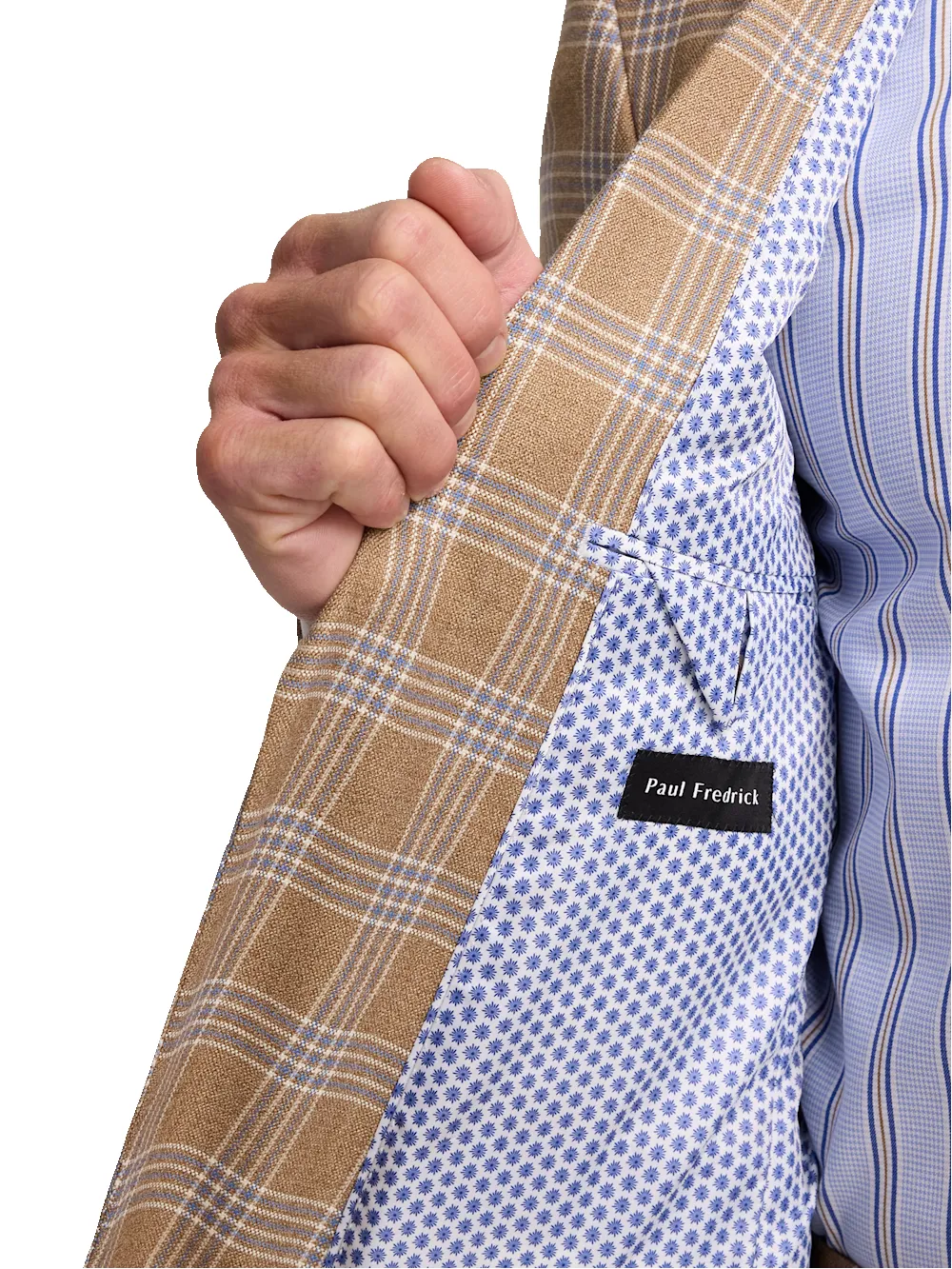 Wool Blend Plaid Single Breasted Notch Lapel Suit - Brown sold by Paul Fredrick product image thumbnail 4