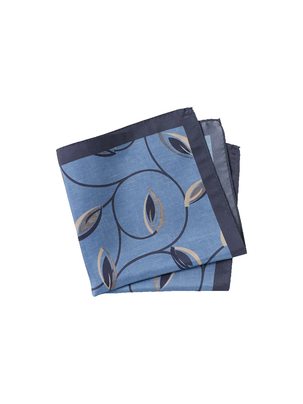 Botanical Silk Pocket Square - Blue sold by Paul Fredrick