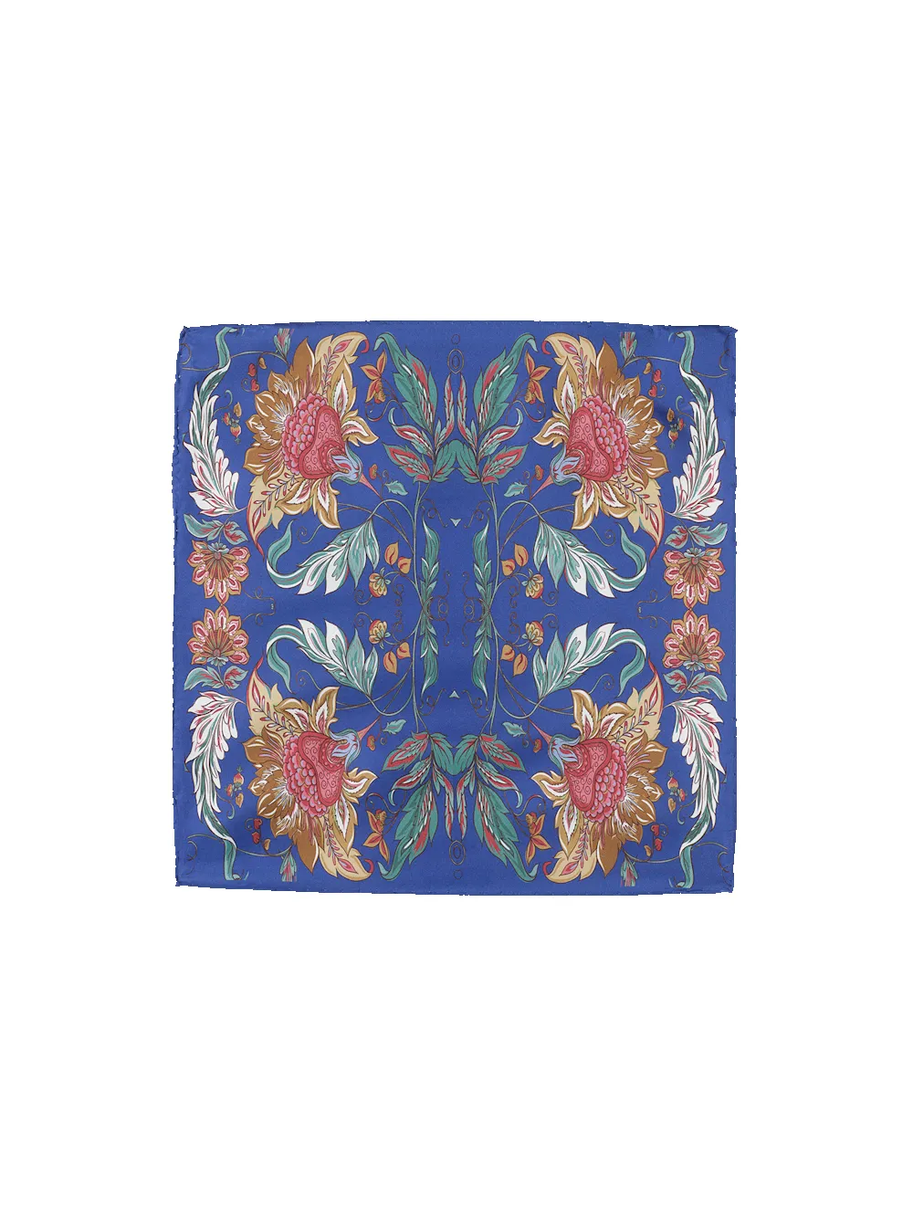 Floral Silk Pocket Square - Blue Multi sold by Paul Fredrick product image thumbnail 2