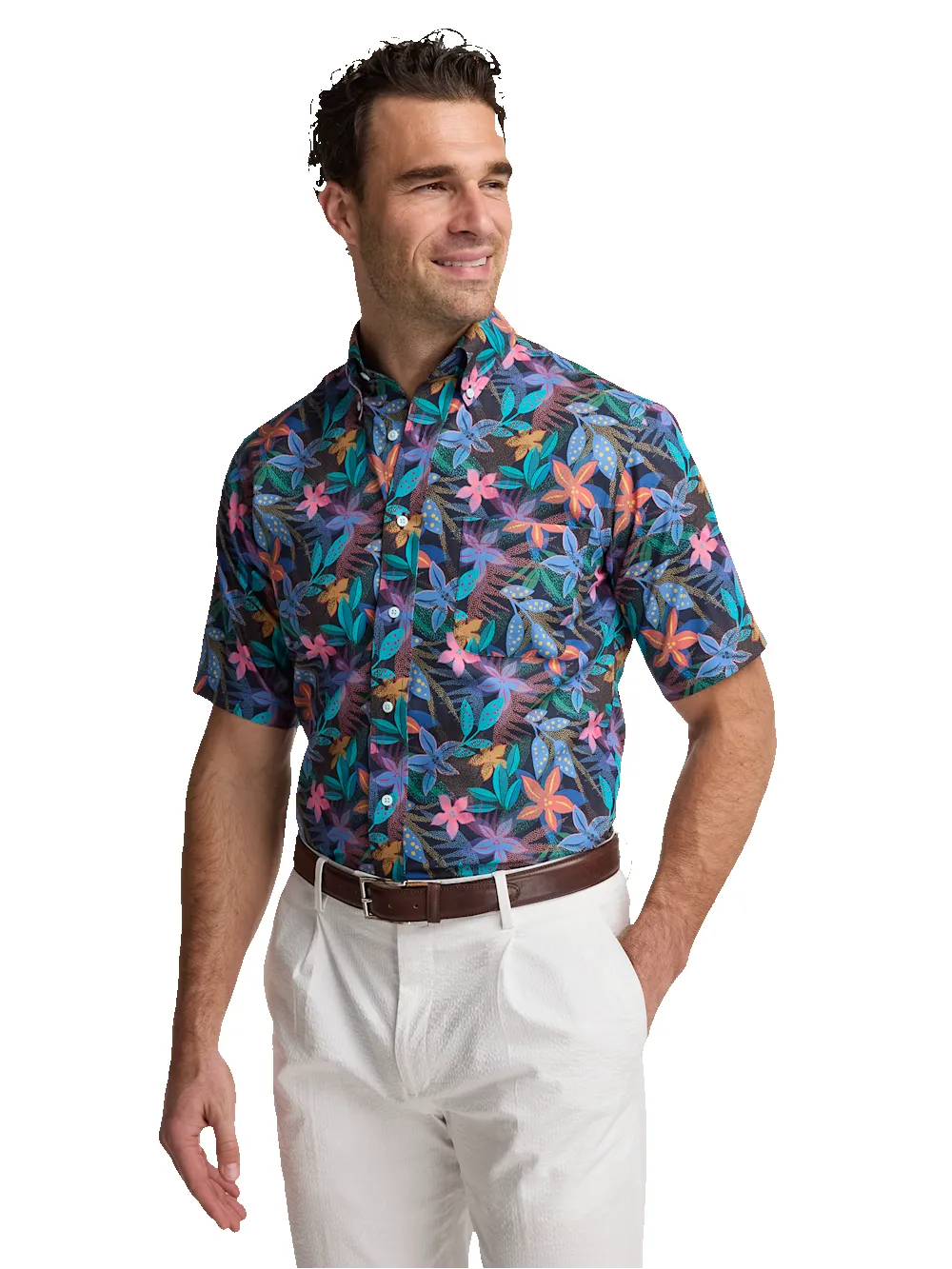 Non-Iron Cotton Botanical Dress Shirt - Multi sold by Paul Fredrick product image thumbnail 2