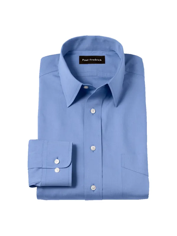 Non-Iron Cotton Pinpoint Solid Point Collar Dress Shirt - French Blue made by Paul Fredrick