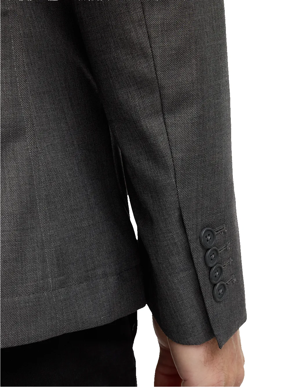 Wool Sharkskin Shirt Jacket - Charcoal sold by Paul Fredrick product image thumbnail 3