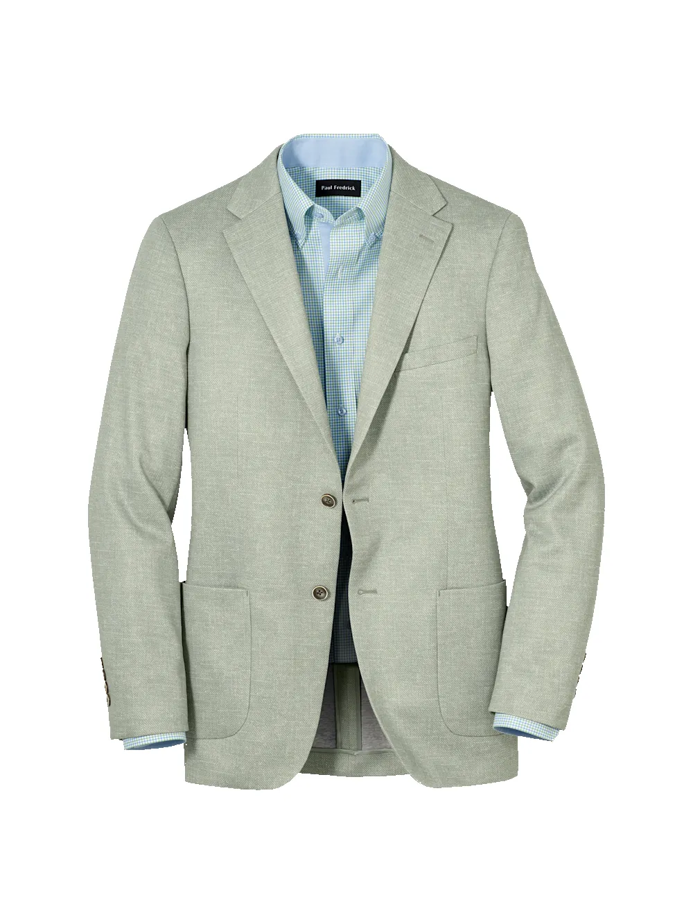 Knit Soft Touch Single Breasted Notch Lapel Sport Coat - Light Green sold by Paul Fredrick