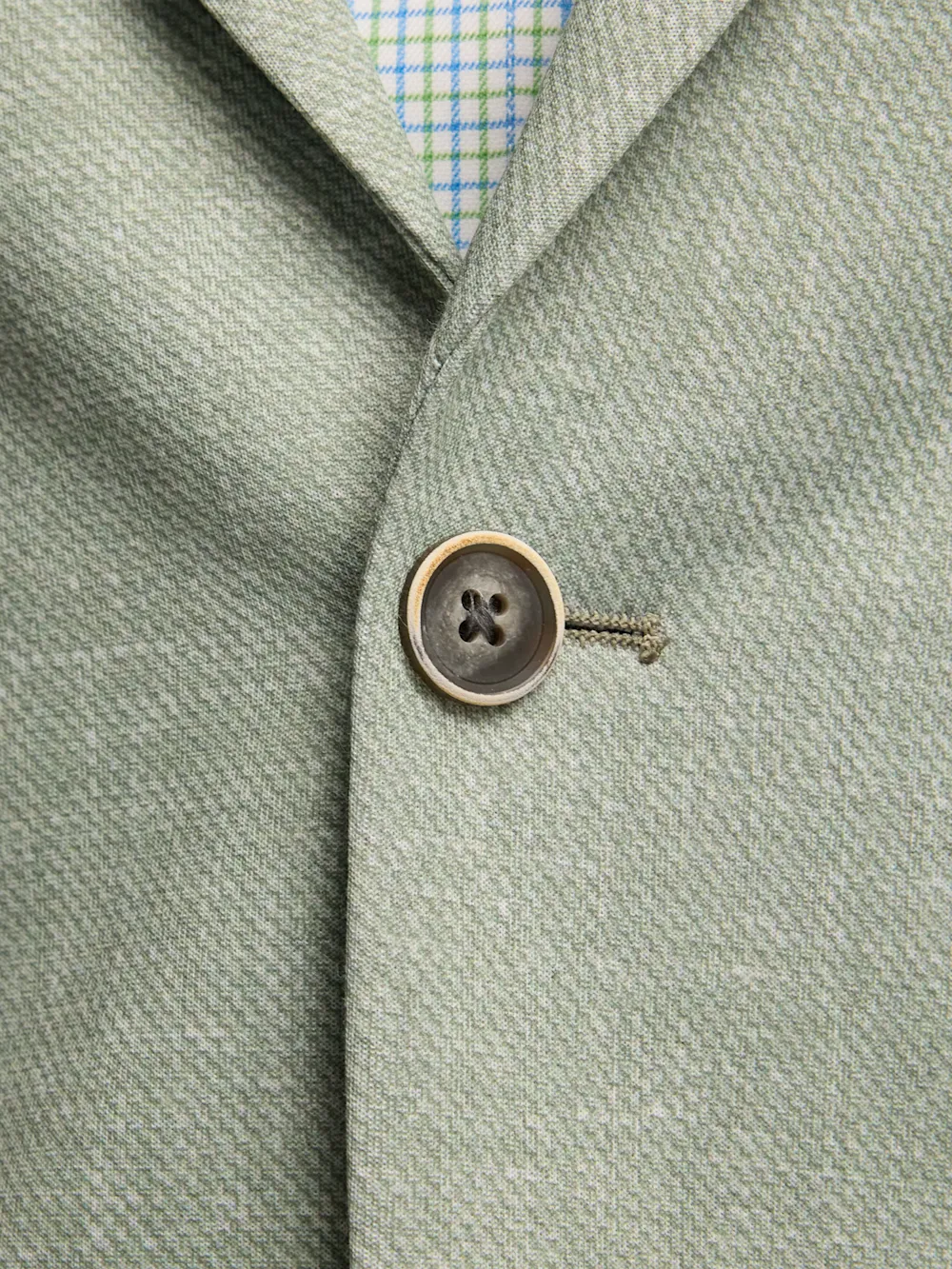 Knit Soft Touch Single Breasted Notch Lapel Sport Coat - Light Green sold by Paul Fredrick product image thumbnail 5
