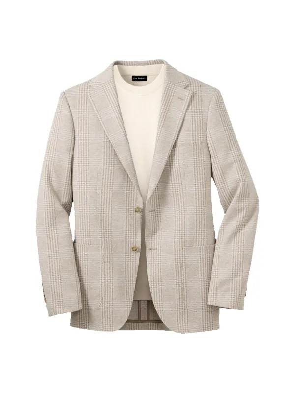 Knit Soft Touch Single Breasted Notch Lapel Sport Coat - Tan made by Paul Fredrick