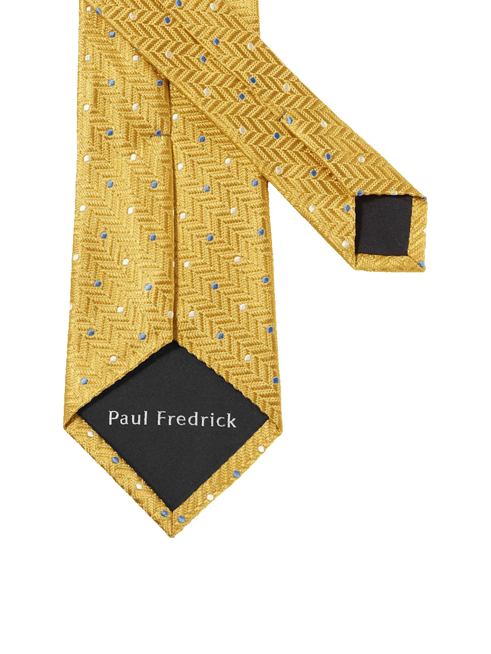 Dot Woven Silk Tie - Yellow/blue sold by Paul Fredrick product image thumbnail 3