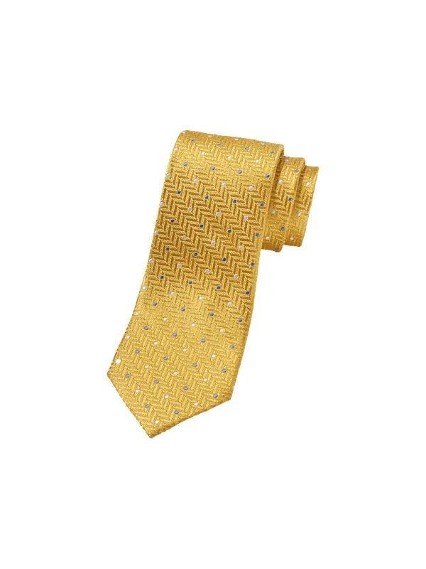 Dot Woven Silk Tie - Yellow/blue made by Paul Fredrick