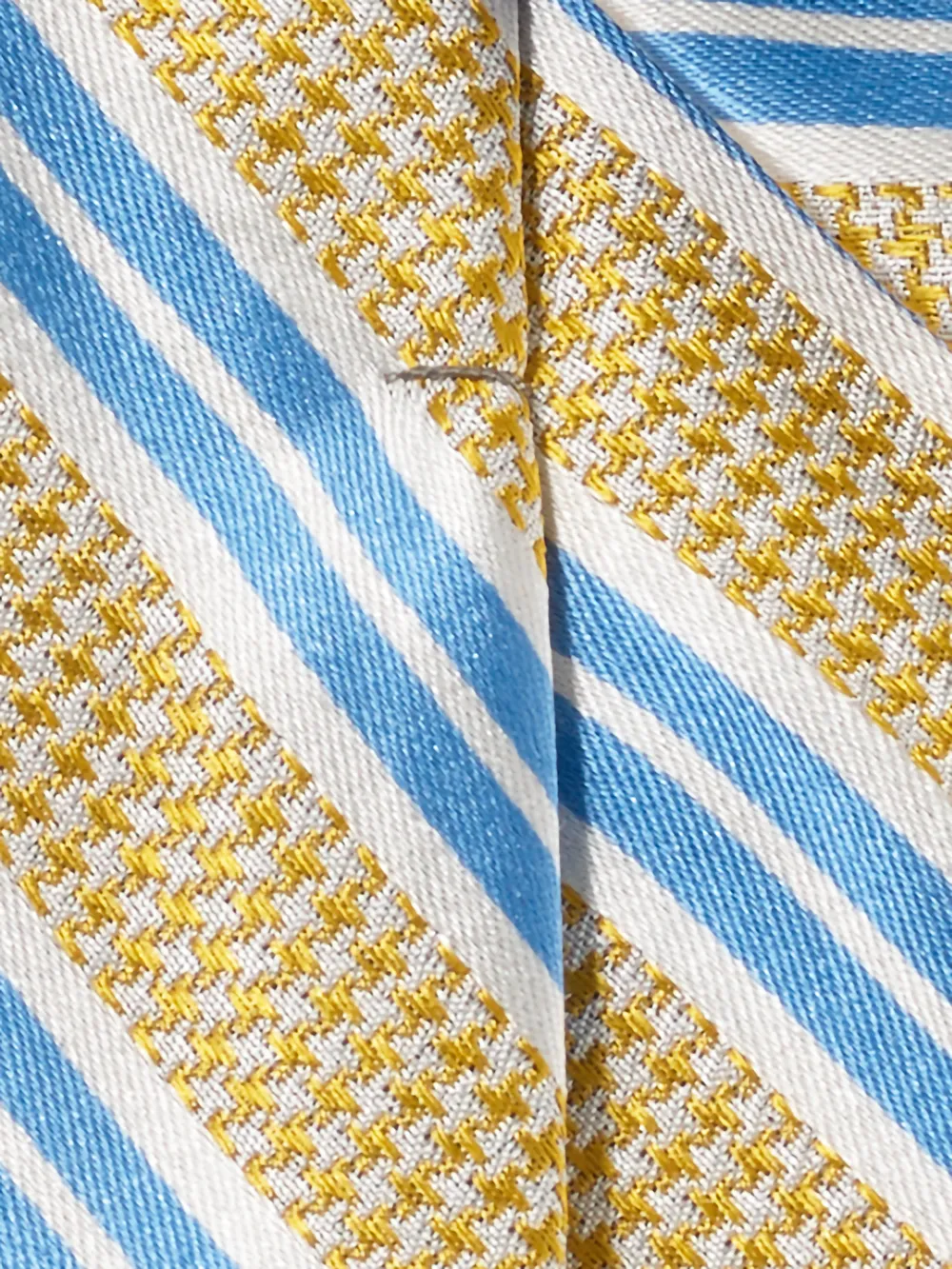 Stripe Woven Silk Tie - Yellow/blue sold by Paul Fredrick product image thumbnail 4