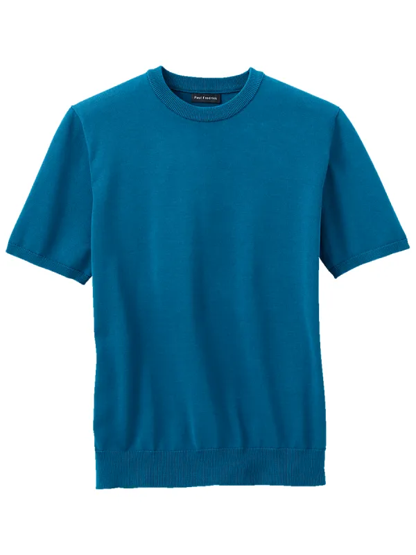 Supima Cotton Crew Neck Sweater - Dark Teal sold by Paul Fredrick