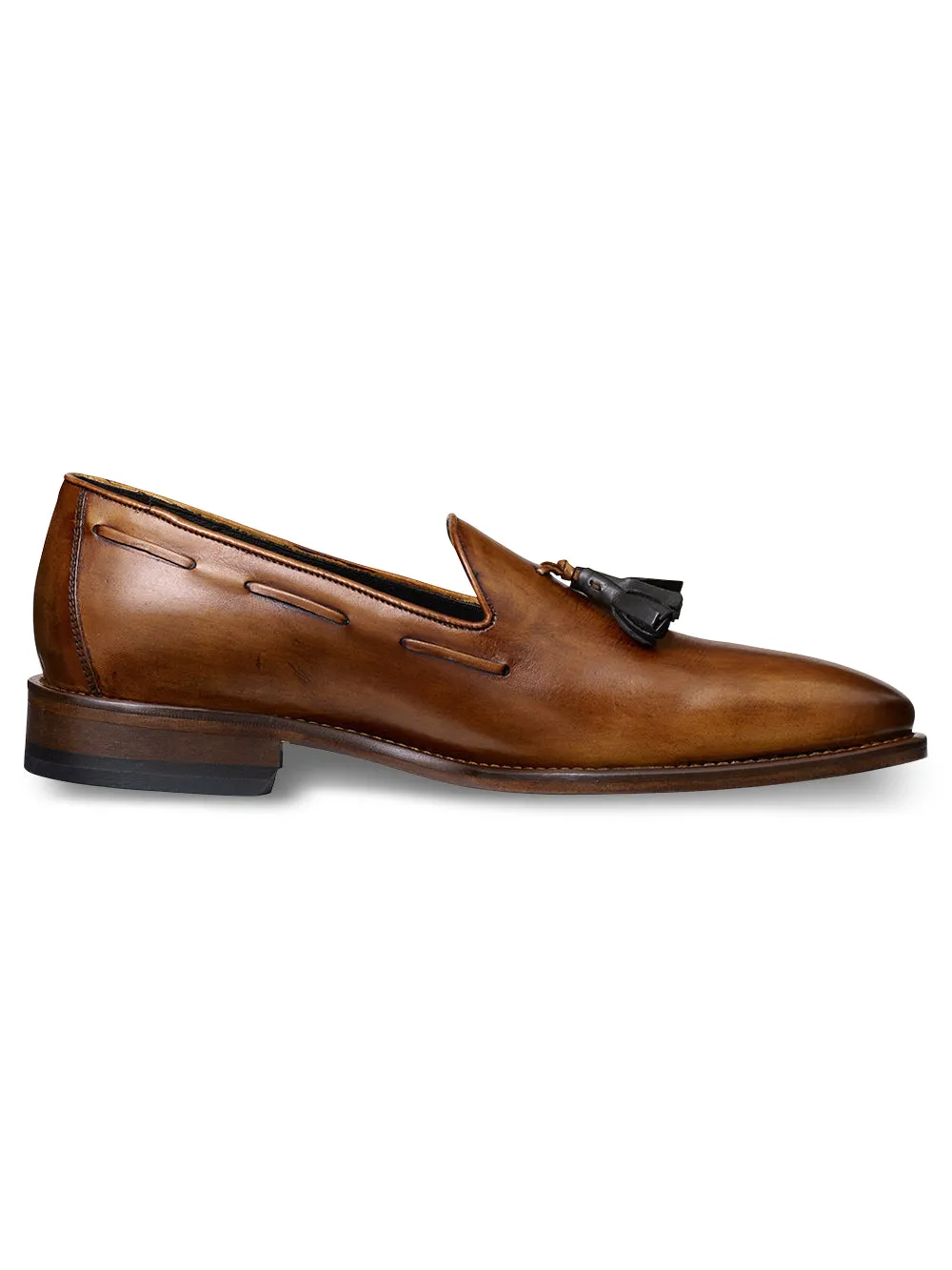 Ethan Tassel Loafer - Chestnut sold by Paul Fredrick product image thumbnail 2