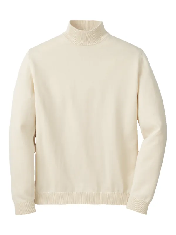 Supima Cotton Mock Neck Sweater - Ivory sold by Paul Fredrick