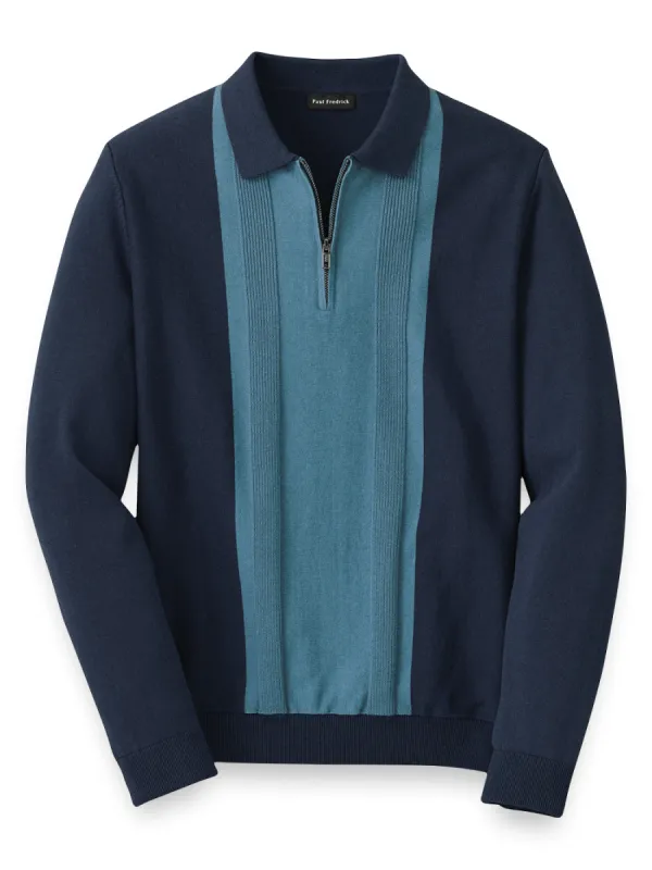 Cotton Zip Polo sold by Paul Fredrick