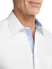 Comfort Stretch Non-Iron Solid Dress Shirt With Contrast Trim - White/blue sold by Paul Fredrick