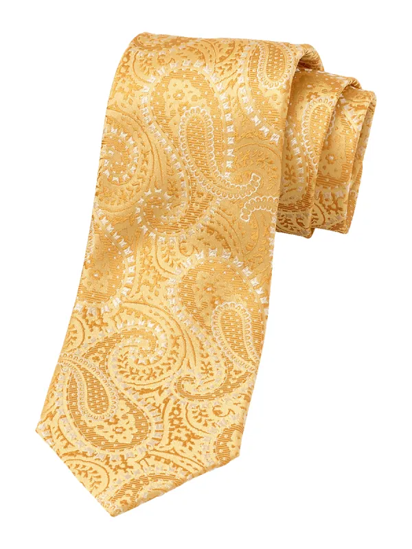 Paisley Woven Silk Tie - Yellow sold by Paul Fredrick