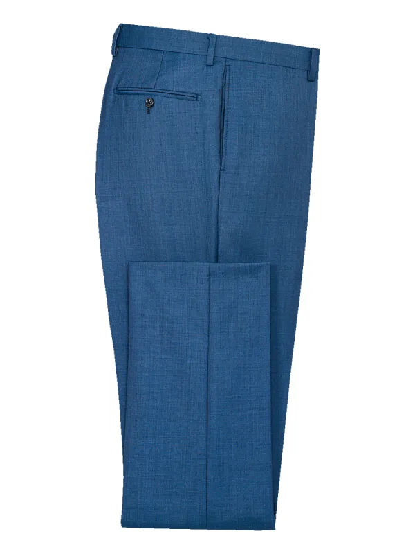 Classic Fit Sharkskin Flat Front Suit Pants - Slate Blue sold by Paul Fredrick
