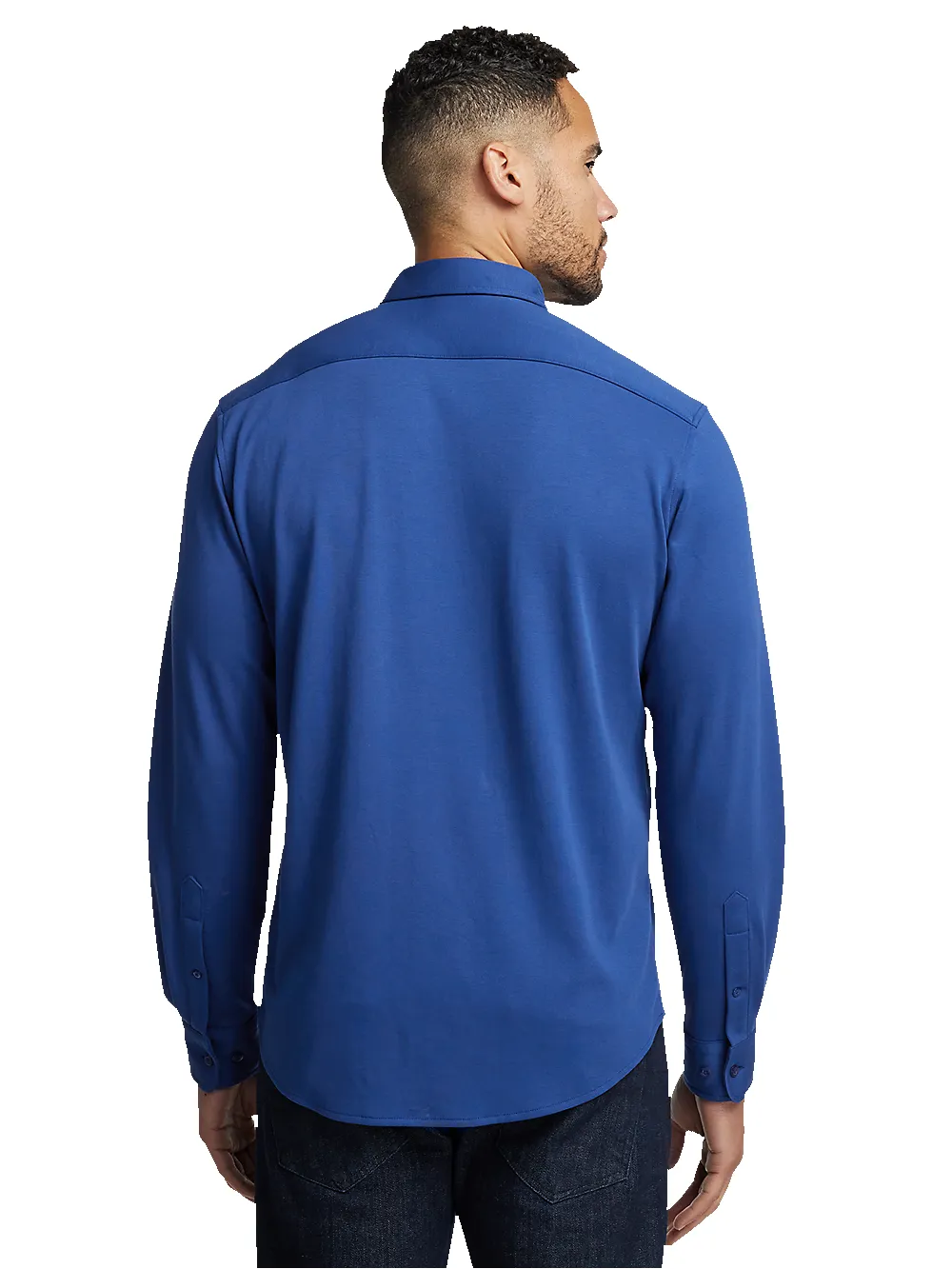 Mercerized Cotton Button Front Polo - Blue sold by Paul Fredrick product image thumbnail 5