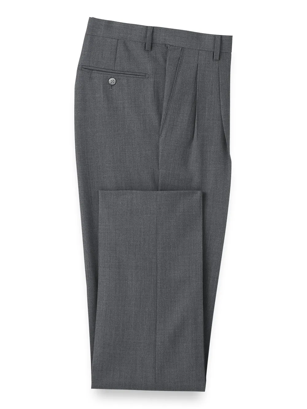 Wool Stretch Bengaline Pleated Suit Pants sold by Paul Fredrick
